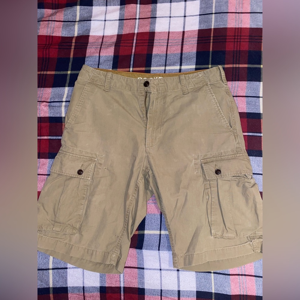 Tan cargo shorts